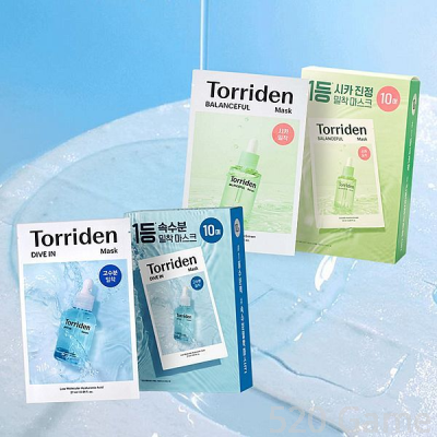 Torriden DIVE-IN 5D微分子玻尿酸保濕 急救/積雪草 保濕面膜/10片一盒